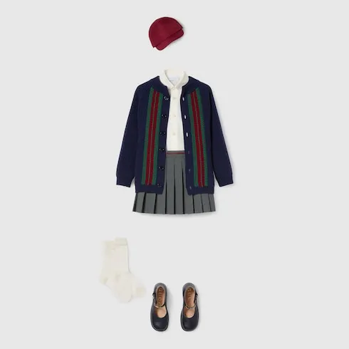 Children's Wool Cardigan With Web