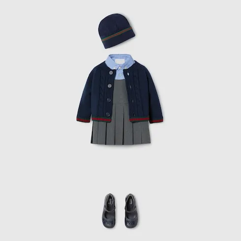 Baby Wool Cardigan With Web