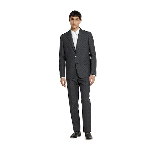 Gg Gingham Technical Wool Jacket
