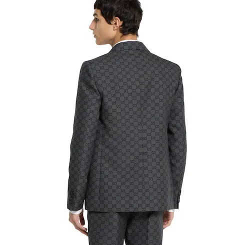 Gg Gingham Technical Wool Jacket