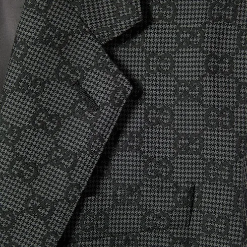 Gg Gingham Technical Wool Jacket