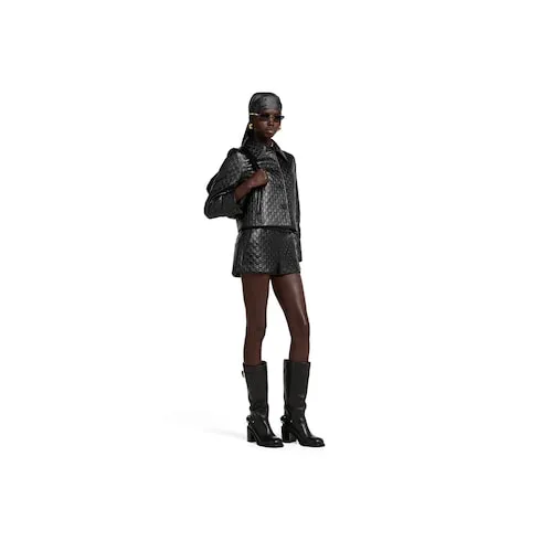 Embossed Gg Leather Shorts