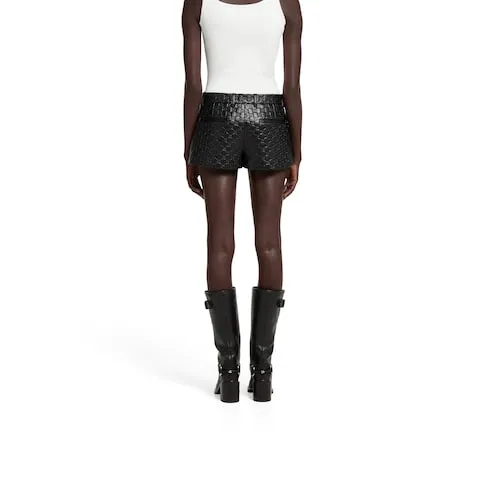 Embossed Gg Leather Shorts