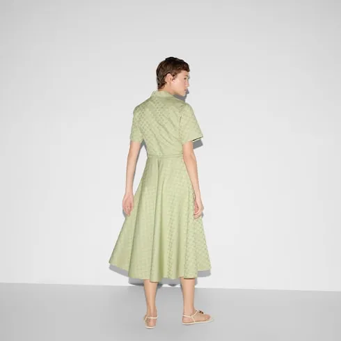 Mid-Length Gg Cotton Gabardine Dress