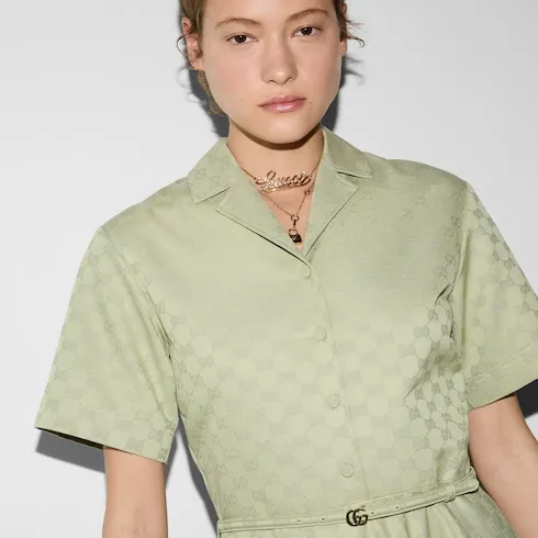 Mid-Length Gg Cotton Gabardine Dress