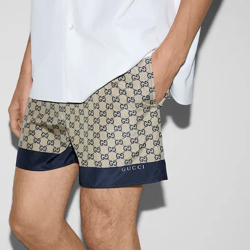 Printed Poplin Tech Swim Shorts