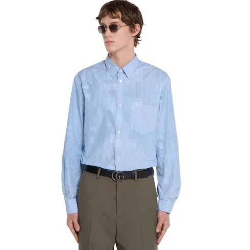 Cotton Poplin Shirt With Logo