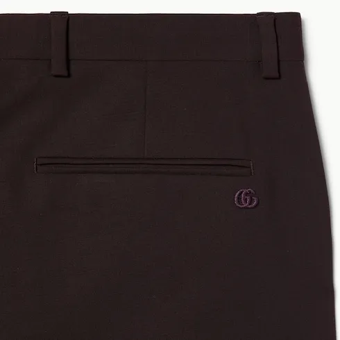 Stretch Wool Pant With Embroidery