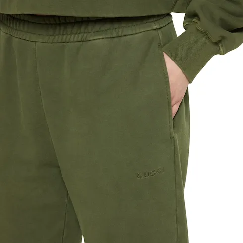 Cotton Jersey Leisure Pants With Embroidery