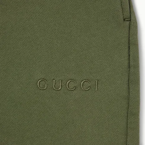 Cotton Jersey Leisure Pants With Embroidery