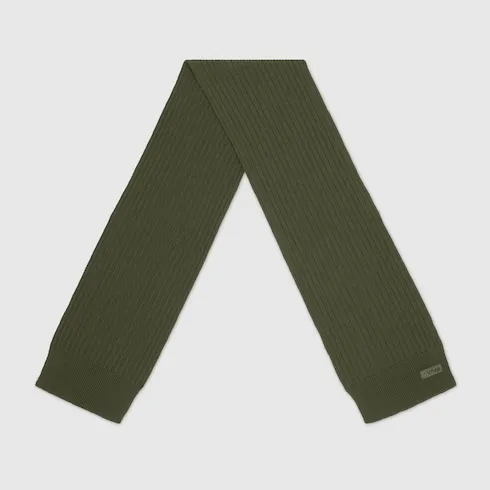 Knit Wool Scarf With Logo