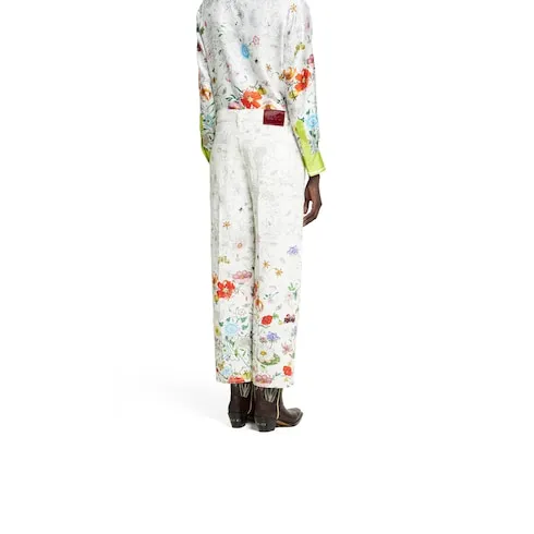 Printed Denim Pants