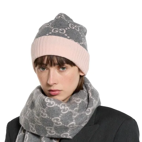 Gg Cashmere Jacquard Hat