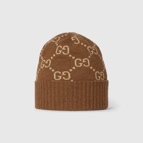 Gg Cashmere Jacquard Hat