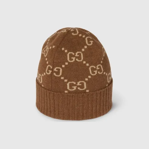 Gg Cashmere Jacquard Hat