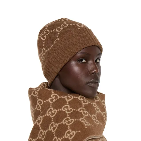Gg Cashmere Jacquard Hat