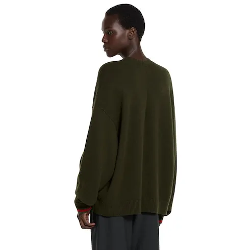 Wool Cashmere Sweater With Web Trim