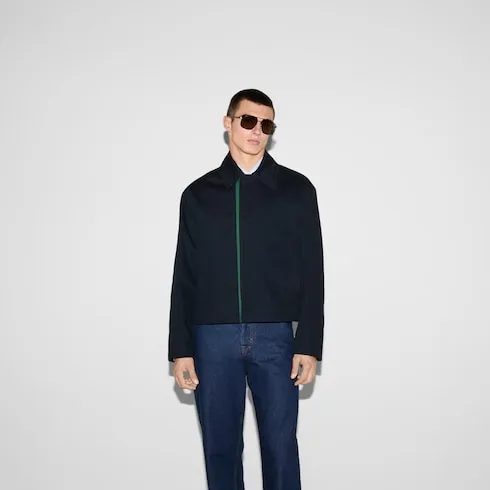 Embossed Cotton Gabardine Jacket