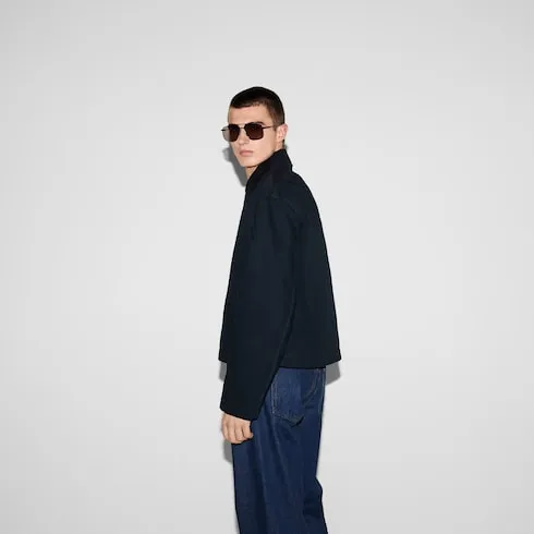 Embossed Cotton Gabardine Jacket