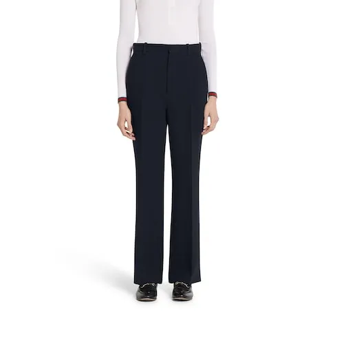 Light Wool CrÊPe Pant With Embroidery