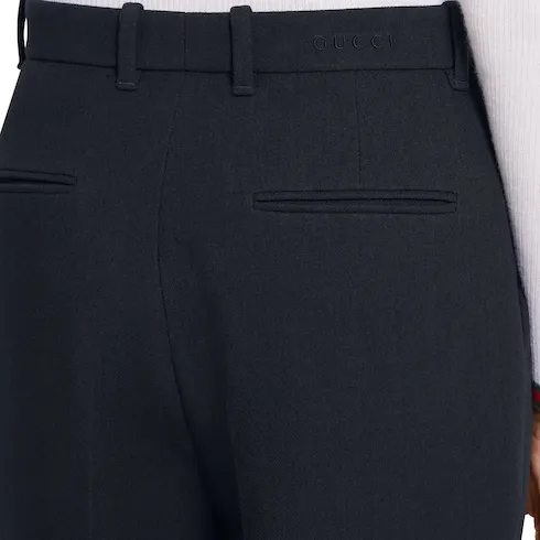 Light Wool CrÊPe Pant With Embroidery