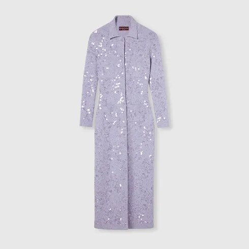 Embroidered Sequin Polo Dress