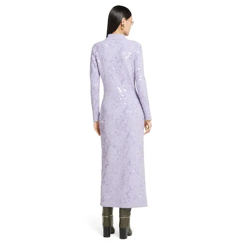 Embroidered Sequin Polo Dress