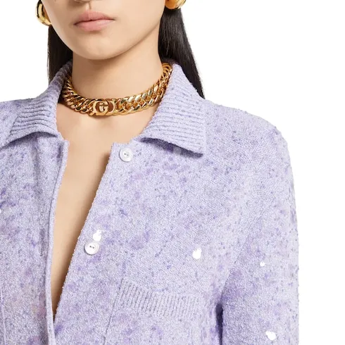 Embroidered Sequin Polo Dress