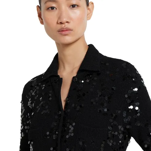 Tweed Blend Polo Dress Embroidery