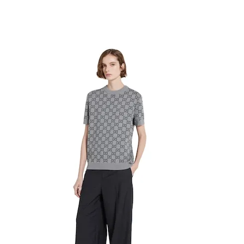 Reversible Gg Wool Jacquard Top