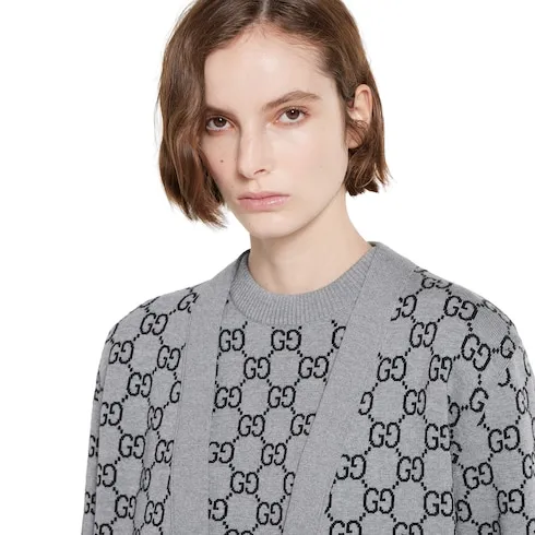 Reversible Gg Wool Jacquard Top