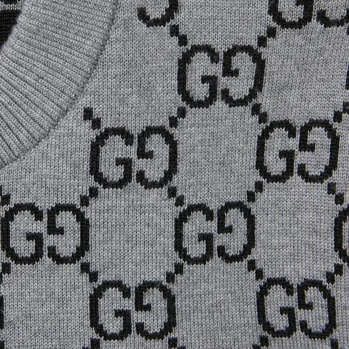 Reversible Gg Wool Jacquard Top