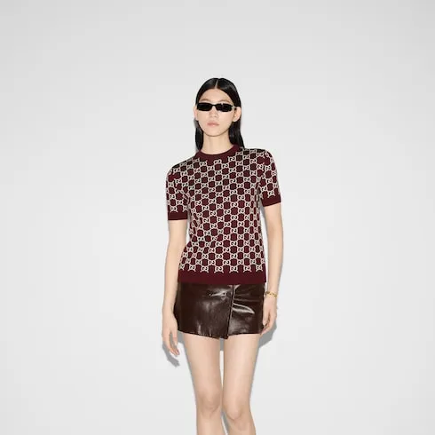 Reversible Gg Wool Jacquard Top