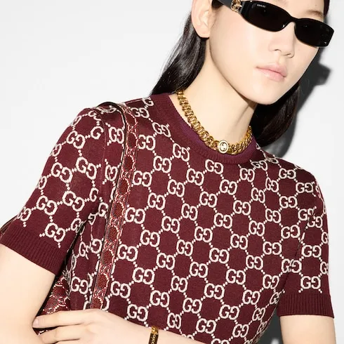 Reversible Gg Wool Jacquard Top