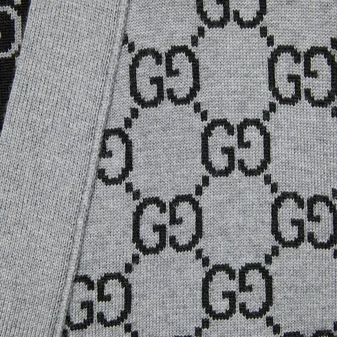 Reversible Gg Wool Jacquard Cardigan