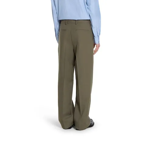 Wool Gabardine Pant With Embroidery