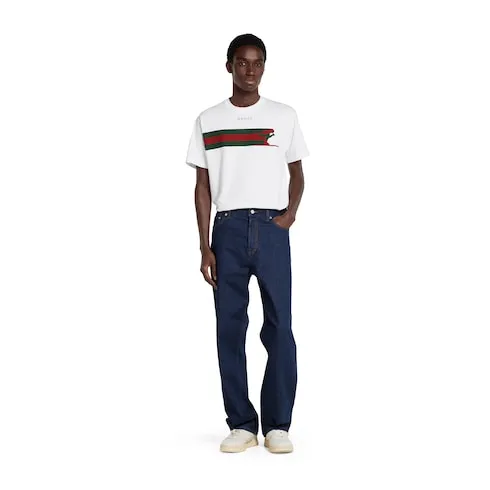 Cotton Jersey T-Shirt With Print