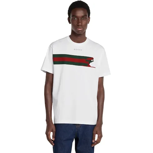 Cotton Jersey T-Shirt With Print