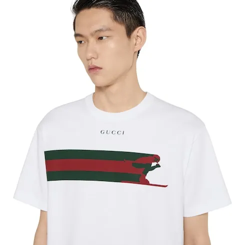 Cotton Jersey T-Shirt With Print