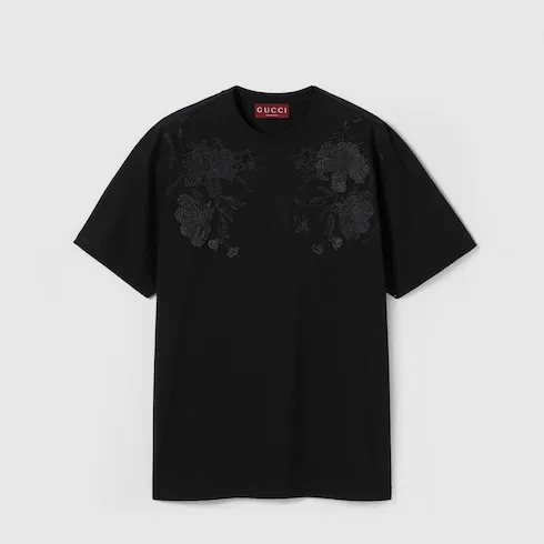 Cotton Jersey T-Shirt With Embroidery