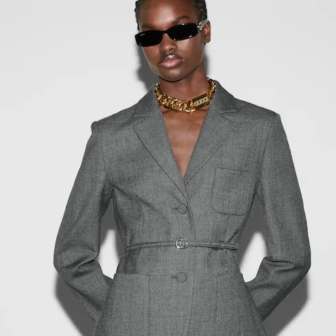 Single Breasted Wool Grisaille Jacket