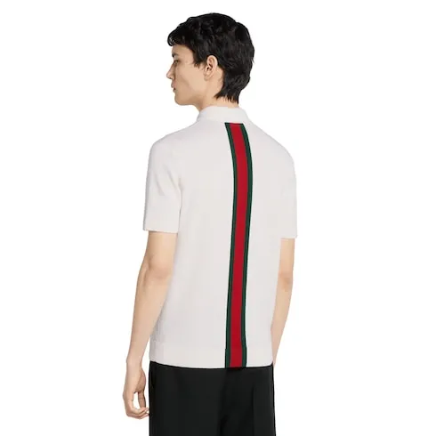Knit Wool Polo Shirt With Web