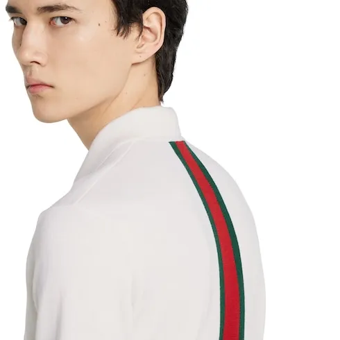 Knit Wool Polo Shirt With Web