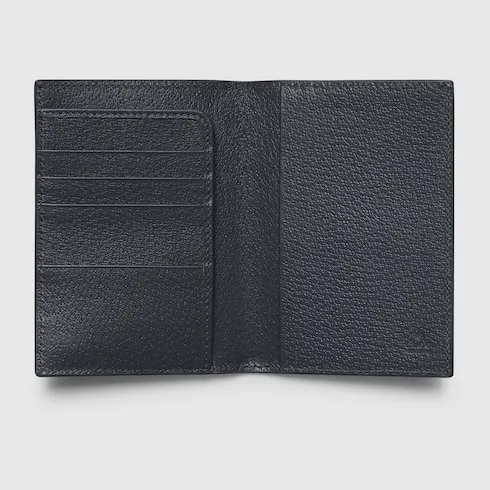 Gg Passport Case With Grey Interior