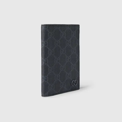 Gg Passport Case With Grey Interior