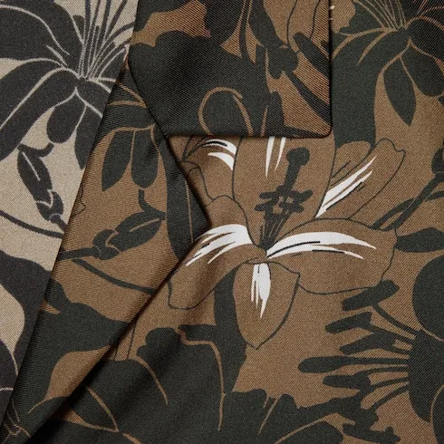 Printed Silk Twill Bowling Shirt