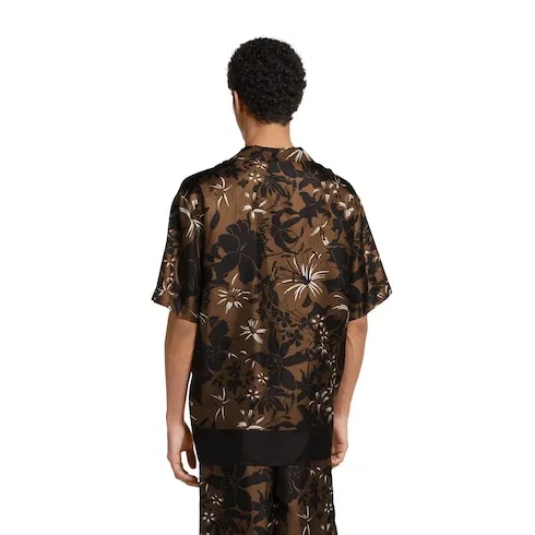 Printed Silk Twill Bowling Shirt