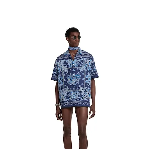 Printed Cotton Poplin Bowling Shirt