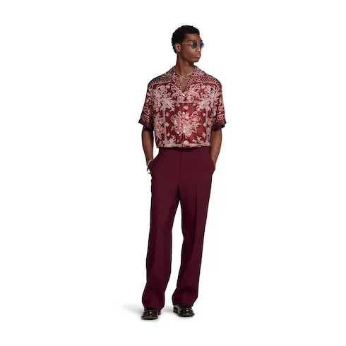 Printed Silk Twill Bowling Shirt