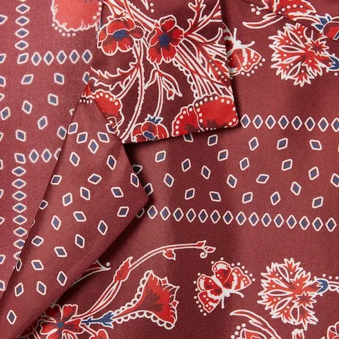 Printed Silk Twill Bowling Shirt